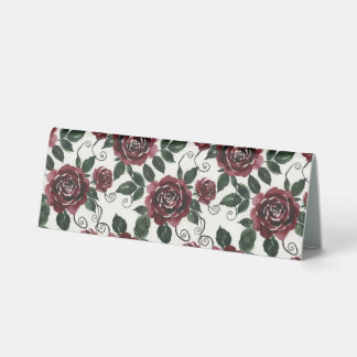 Dunkelrote Rosen Florale Tisch Tent Karte Tischaufsteller