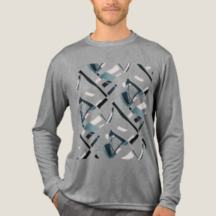 Dunkelrote Schieferblaue Türkis Drehende Linien Op Tri-Blend Shirt