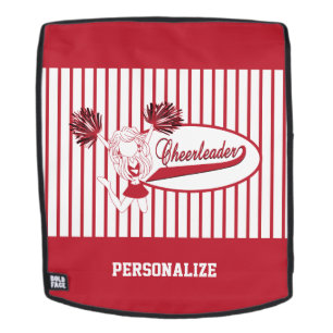 Dunkelrote Silhouette Cheerleaderin Mädchen Rucksack