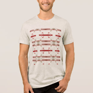 Dunkelrote Taupe bis hin zu horizontalen Reihen Sü Tri-Blend Shirt