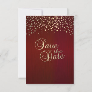 Dunkelrote und goldene Flecken - Save the Date