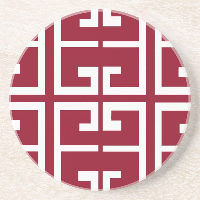 Dunkelrote und weiße Fliese Untersetzer (Vorne)