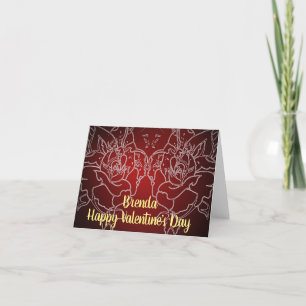 Dunkelrote Valentinstag-Karte Feiertagskarte