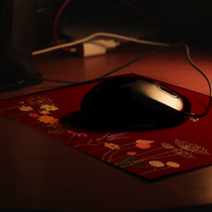 Dunkelrote Wildblume Aquarellfarbe Maus Pad Mousepad