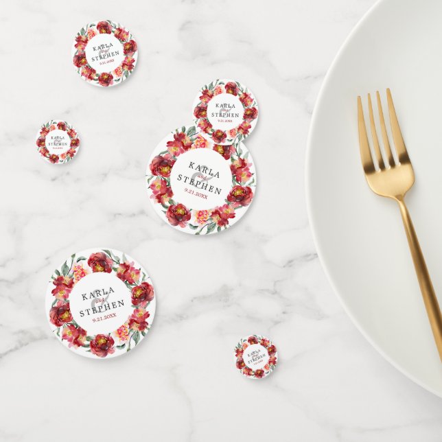 Dunkelroter Blume Konfetti (Gruppe)