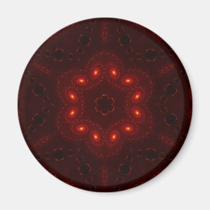 Dunkelroter Burgund-Gothic-Spitzen-Schneeflocke Magnet