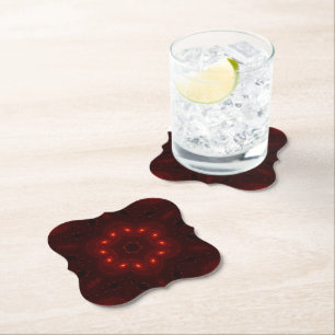 Dunkelroter Burgund-Gothic-Spitzen-Schneeflocke Untersetzer