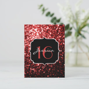 Dunkelroter falscher Glitter funkelt Glamour Sweet Postkarte