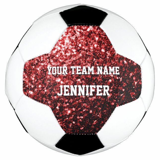 Dunkelroter Glitzer Glitzern, die Ihren Namen Team Fußball (Vorderseite)