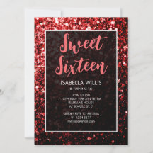 Dunkelroter Glitzer Glitzern Sweet 16 elegantes Dr