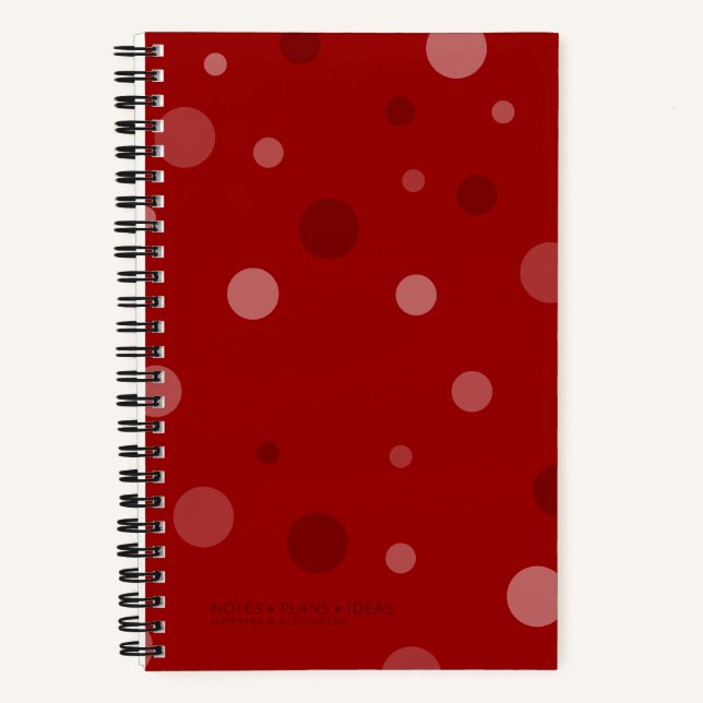Dunkelroter Pop Dots Spiral Bound Notizbuch (Vorderseite)