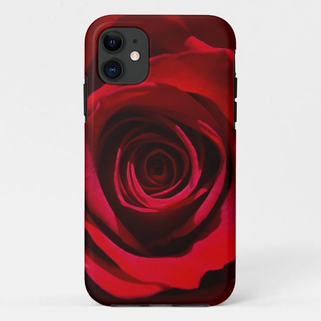 Dunkelroter Rose iPhone Fall Case-Mate iPhone Hülle (Rückseite)