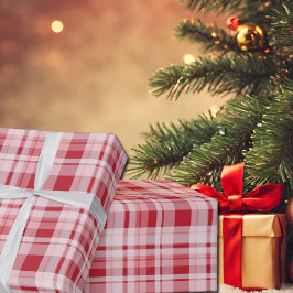 dunkelroter Tartan Geschenkpapier