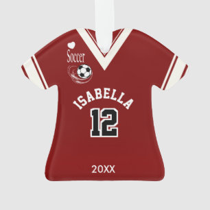 Dunkelrotes Fußball-Shirt Ornament