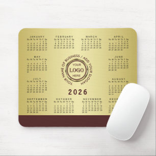 Dunkelrotes Golddesign, Logo oder Foto im goldenen Mousepad