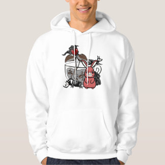 Dunkelrotes Kaninchen und mystische Teetasse Hoodie