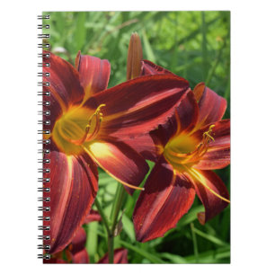 Dunkelrotes Liliennotizbuch Notizblock