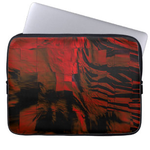 Dunkelrotes Mosaik mit leicht geschnitztem Satinth Laptopschutzhülle