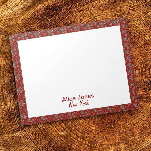 Dunkelrotes Muster braune natürliche Blume Notizblock (Von Creator hochgeladen)