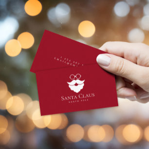 Dunkelrotes Santa Claus Logo Nordpol Minimalistisc Visitenkarte