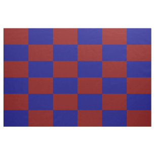 Dunkelrotes und blaues kariertes Rechteck-Muster Stoff