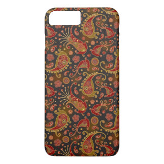 Dunkelrotes und goldenes Paisley-Muster Case-Mate iPhone Hülle