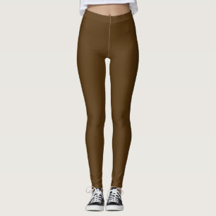 Dunkelschokoladenbraun in fester Farbe Leggings