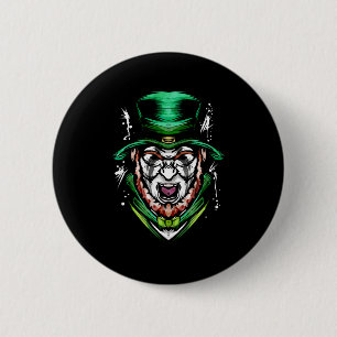 Dunkelschwarzer Metallleprechaun am St. Patrick's Button