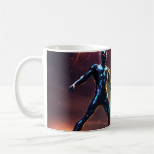 Dunkelsilber-Surfer-Glühen im Vergleich zu dunkler Kaffeetasse