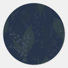Dunkelste blaue Lilie des Tals mit Grün Runder Aufkleber