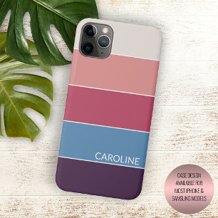 Dunkelviolett Blaue Korallenrote Rosafarbene Strei Case-Mate iPhone Hülle