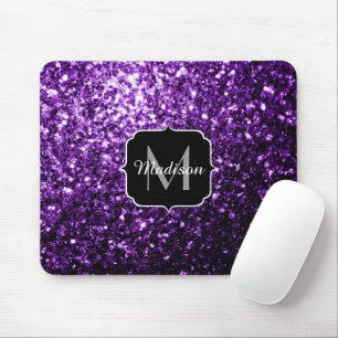 Dunkelviolett falscher glänzender Glitter Funkeln Mousepad