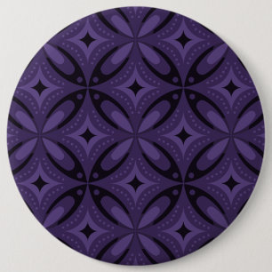 Dunkelviolett gefärbtes Retro-Muster Button