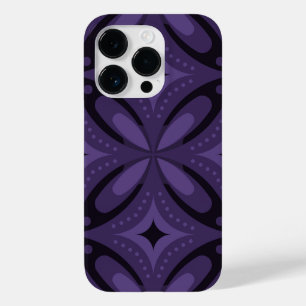 Dunkelviolett gefärbtes Retro-Muster Case-Mate iPhone 14 Pro Hülle