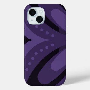 Dunkelviolett gefärbtes Retro-Muster Case-Mate iPhone Hülle