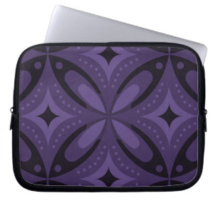 Dunkelviolett gefärbtes Retro-Muster Laptopschutzhülle