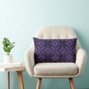 Dunkelviolett gefärbtes Retro-Muster Lendenkissen