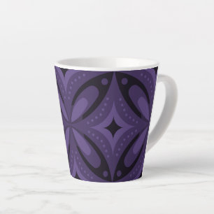 Dunkelviolett gefärbtes Retro-Muster Milchtasse