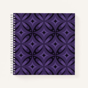 Dunkelviolett gefärbtes Retro-Muster Notizbuch