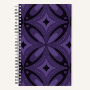 Dunkelviolett gefärbtes Retro-Muster Notizbuch
