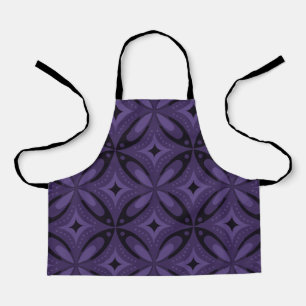 Dunkelviolett gefärbtes Retro-Muster Schürze