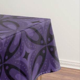 Dunkelviolett gefärbtes Retro-Muster Tischdecke