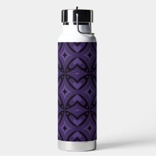 Dunkelviolett gefärbtes Retro-Muster Trinkflasche