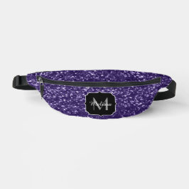 Dunkelviolett, lila Glitzer Glitzern Monogram Bauchtasche
