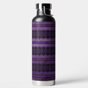 DUNKELVIOLETT MIT SCHWARZEN HALLOWEEN-SPITZENMUSTE TRINKFLASCHE