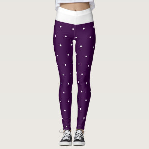 Dunkelviolett und weiße Tupfen Leggings