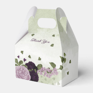 dunkelviolette Blumen Grüne Hochzeit Geschenkschachtel