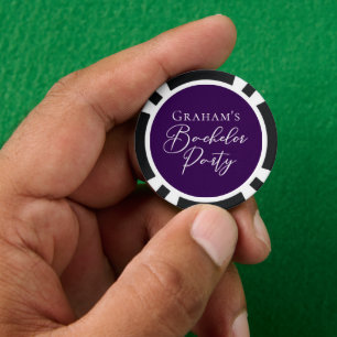 Dunkelviolette Junggesellenabschied-Personalisieru Pokerchips
