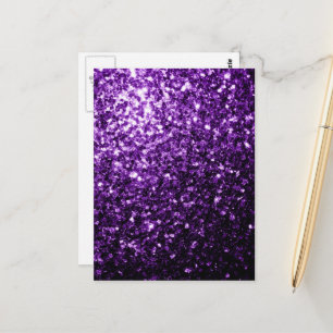 Dunkelvioletter falscher glänzender Glitter Funkel Postkarte