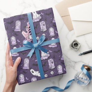 Dunkelvioletter gotischer Charme Geschenkpapier
